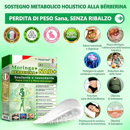 【Offerta ultimo giorno – 80% di sconto】👨🏻‍🤝‍👩🏻🏥🧍‍♀️👩𝐻𝑒𝑎𝑙𝑟𝑖𝑧𝑒® Moringa · Berberina × NAD⁺ 10-in-1 Advanced Nano Microneedle Patch ✨ 7 cerotti per confezione · Fornitura per una settimana