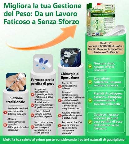【Offerta ultimo giorno – 80% di sconto】👨🏻‍🤝‍👩🏻🏥🧍‍♀️👩𝐻𝑒𝑎𝑙𝑟𝑖𝑧𝑒® Moringa · Berberina × NAD⁺ 10-in-1 Advanced Nano Microneedle Patch ✨ 7 cerotti per confezione · Fornitura per una settimana