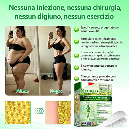 【Offerta ultimo giorno – 80% di sconto】👨🏻‍🤝‍👩🏻🏥🧍‍♀️👩𝐻𝑒𝑎𝑙𝑟𝑖𝑧𝑒® Moringa · Berberina × NAD⁺ 10-in-1 Advanced Nano Microneedle Patch ✨ 7 cerotti per confezione · Fornitura per una settimana
