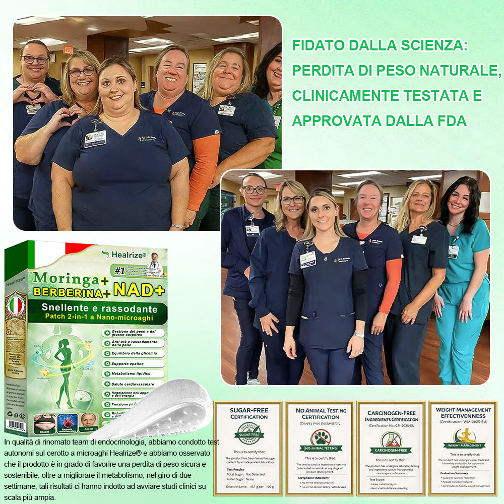 【Offerta ultimo giorno – 80% di sconto】👨🏻‍🤝‍👩🏻🏥🧍‍♀️👩𝐻𝑒𝑎𝑙𝑟𝑖𝑧𝑒® Moringa · Berberina × NAD⁺ 10-in-1 Advanced Nano Microneedle Patch ✨ 7 cerotti per confezione · Fornitura per una settimana