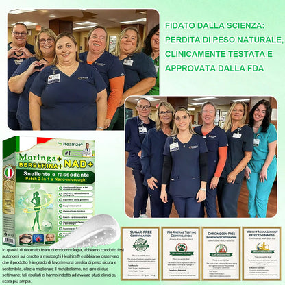 【Offerta ultimo giorno – 80% di sconto】👨🏻‍🤝‍👩🏻🏥🧍‍♀️👩𝐻𝑒𝑎𝑙𝑟𝑖𝑧𝑒® Moringa · Berberina × NAD⁺ 10-in-1 Advanced Nano Microneedle Patch ✨ 7 cerotti per confezione · Fornitura per una settimana