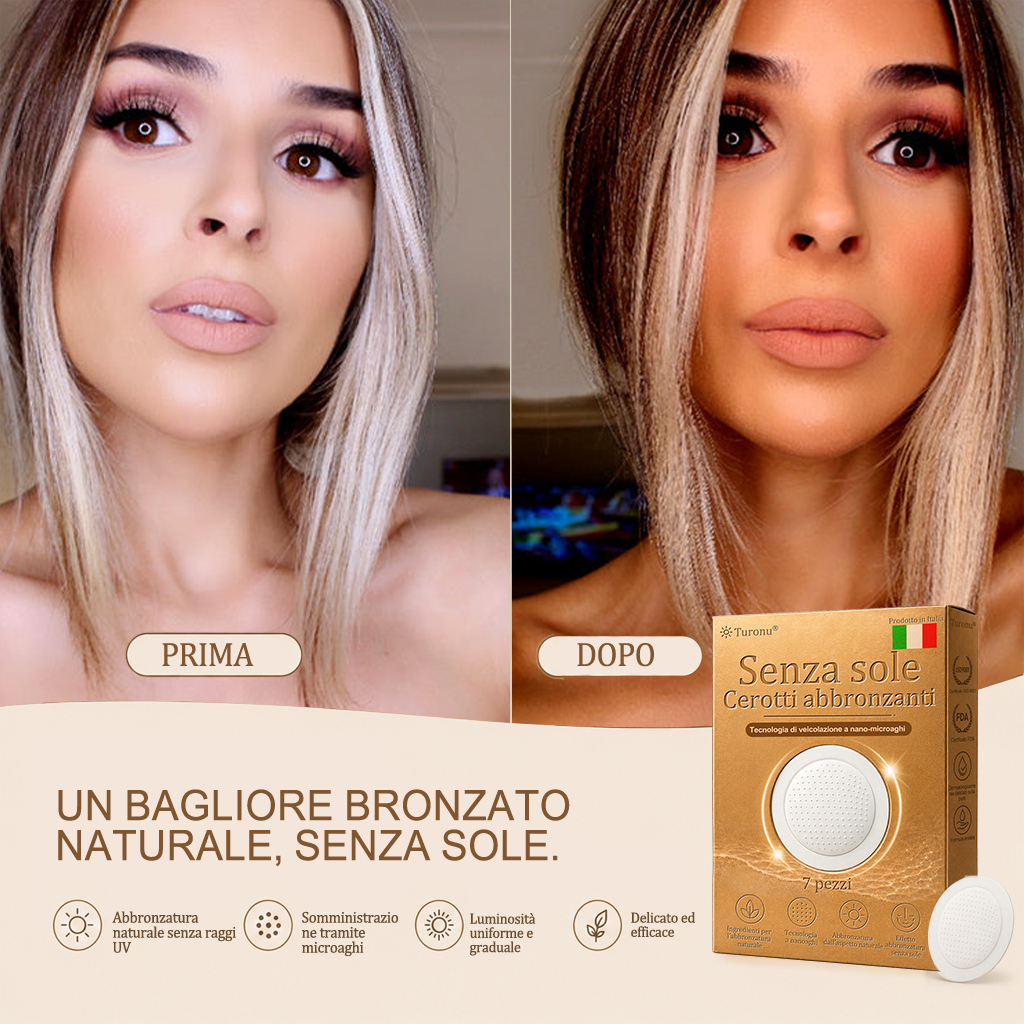 👉𝐒𝐭𝐨𝐫𝐞 𝐔𝐟𝐟𝐢𝐜𝐢𝐚𝐥𝐞 | ☀️Turonu® Cerotto Autoabbronzante Transdermico⭐ — Risveglia il tuo naturale color bronzo mediterraneo