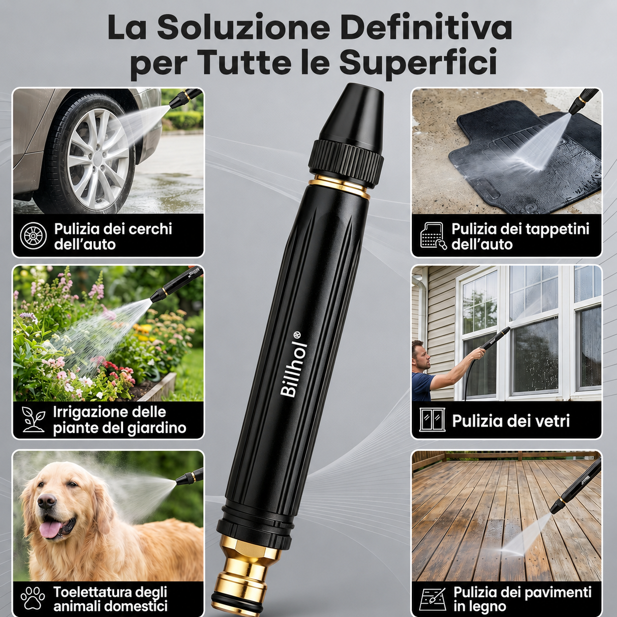 🔥PROMO: Solo 6,25 € l'uno! 💥 Billhol® Pistola ad alta pressione per lavaggio auto, giardino e piante. 🚿🚗