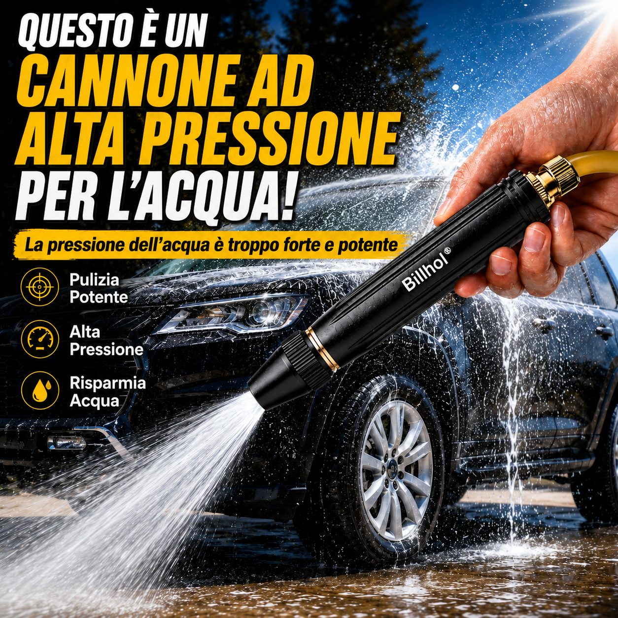 🔥PROMO: Solo 6,25 € l'uno! ✨ Billhol® Pistola ad alta pressione per lavaggio auto, giardino e piante. 💦💦