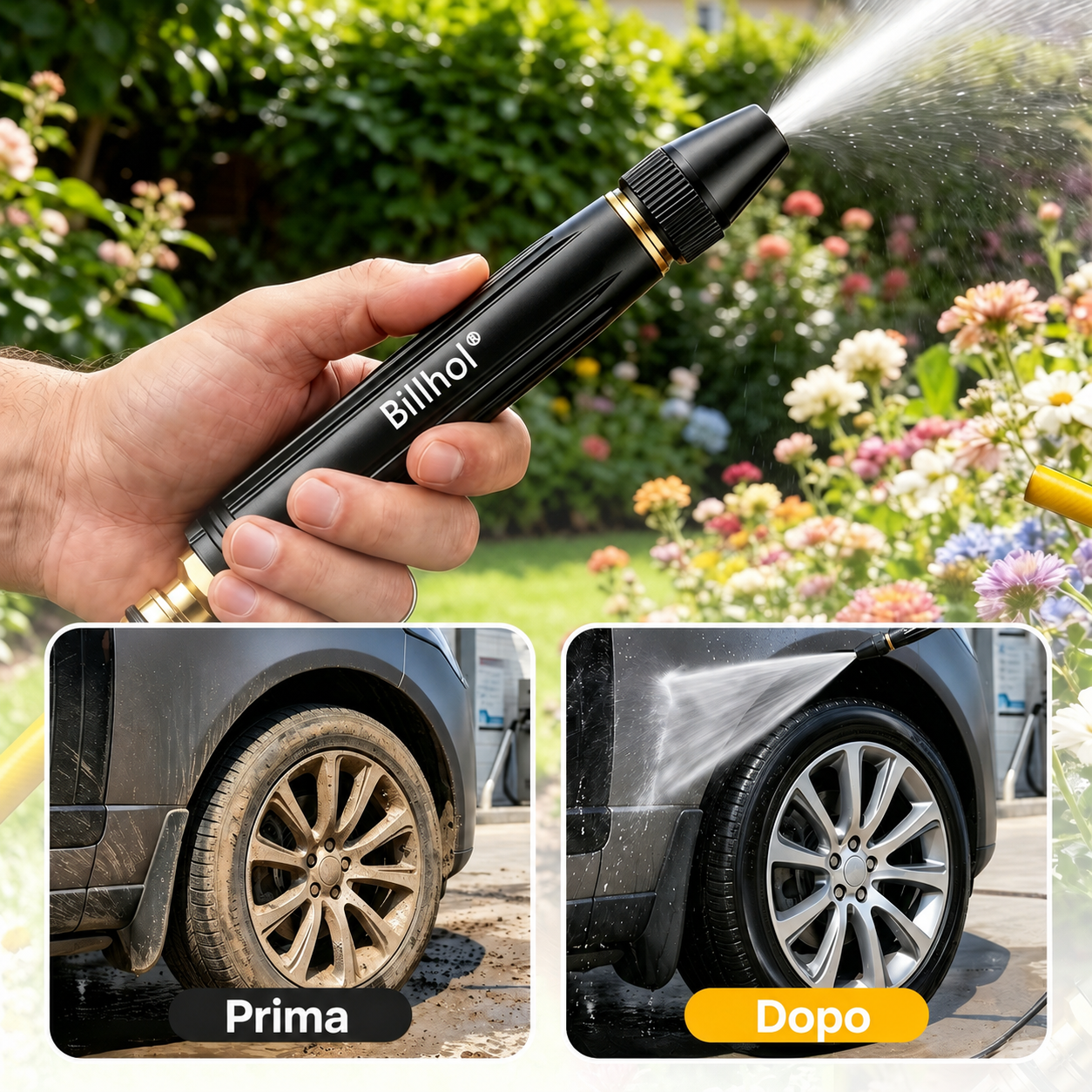 🔥PROMO: Solo 6,25 € l'uno! 💥 Billhol® Pistola ad alta pressione per lavaggio auto, giardino e piante. 🚿🚗